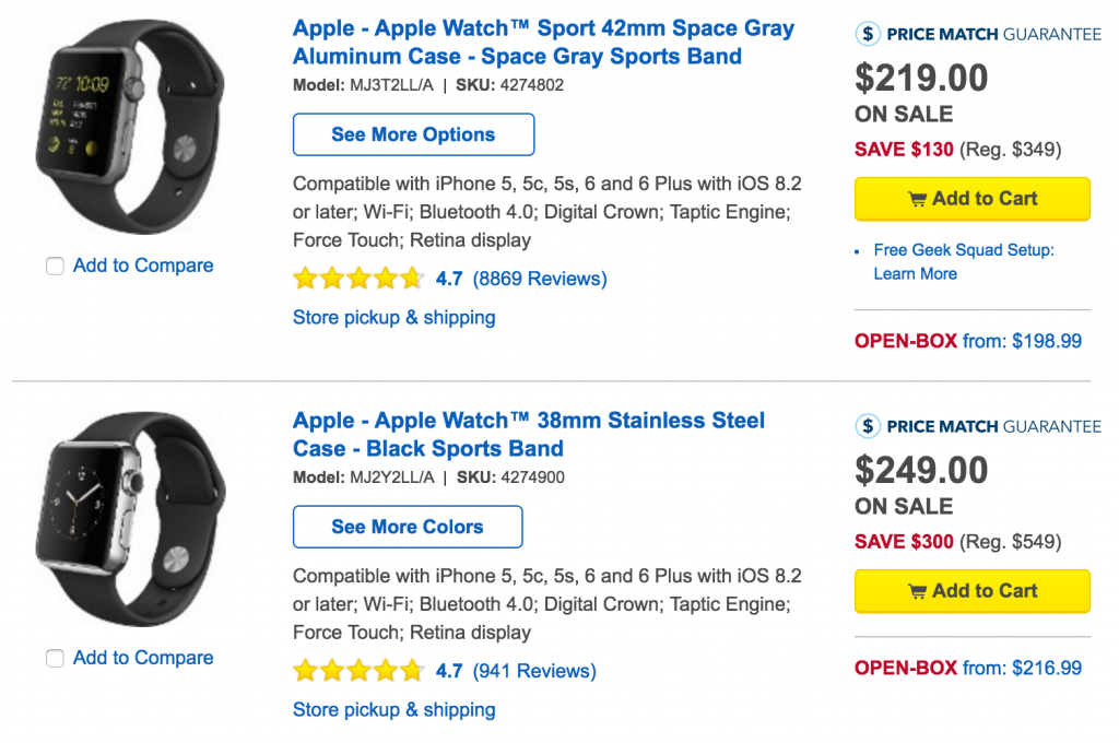 Best Buy: Apple Watches As Low As $219.00 Today Only!