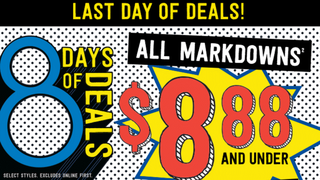 Crazy 8: All Markdowns $8.88 Or Less!