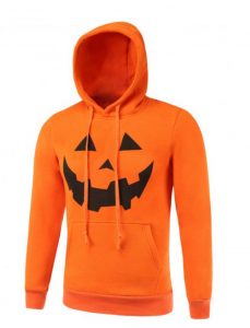 Jack-O-Lantern Kangaroo Pocket Drawstring Hallowmas Hoodie Just $10.56! Easiest Costume Ever!