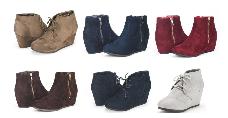 DREAM PAIRS Low Wedge Heel Booties As Low As $19.99! Fall Fashion Must Have!