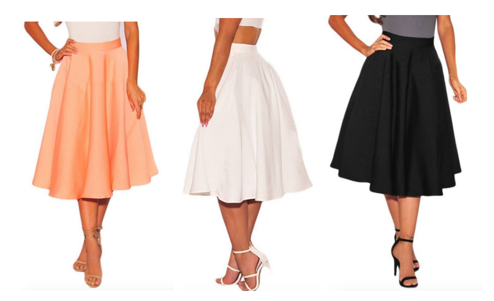 Women’s High Waist A-Line Pleated Midi Skirt Just $13.99! (Regularly $33.99)