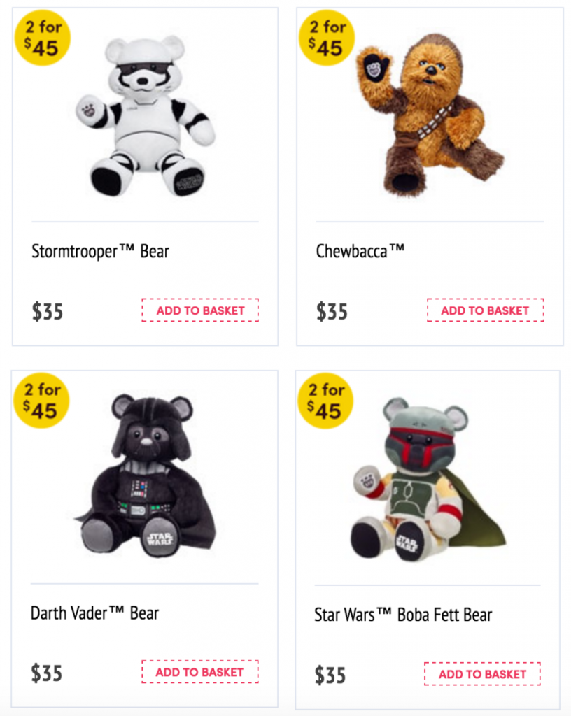 Build-A-Bear Star Wars Bears Two For $45 Shipped! That’s Just $22.50 Each!