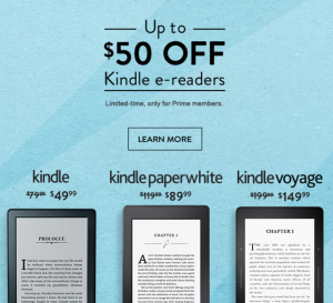 Amazon Prime Members Save Up To $50 Off Kindle e-Readers!