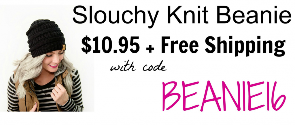 Slouchy Knit Beanie Just $10.95 Shipped!