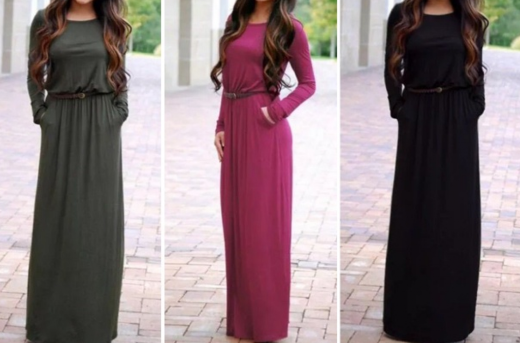 Fall Long Sleeved Maxi Dresses $22.99! Choose From Four Different Colors!