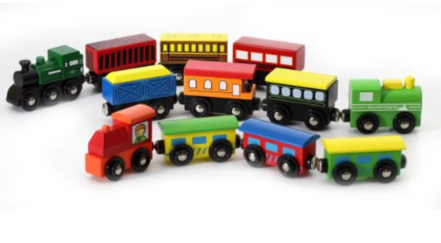 Wooden Engines & Train Cars 12-Piece Collection Just $19.99! Fits Brio, Thomas, & Chuggington Train Sets!