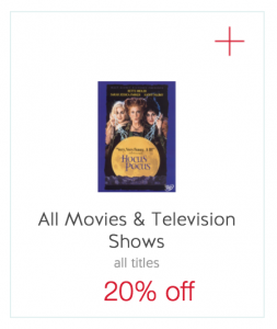 Take 20% Off All Movies & Television Shows At Target With Cartwheel!