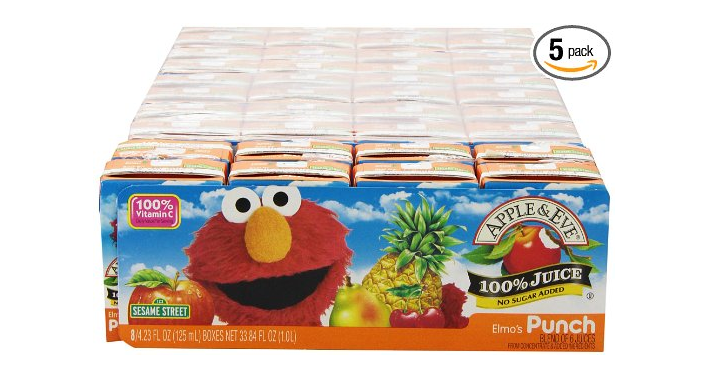 Apple & Eve Sesame Street Elmo’s Punch, 8- 4.23fl.oz (5 Pack) Only $9.88! That’s Only $0.25 Each!