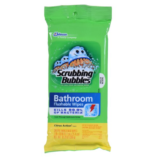 Scrubbing Bubbles Antibacterial Bathroom Flushable Wipes (28 Count) Only $2.42 Shipped! (Reg. $6.65)