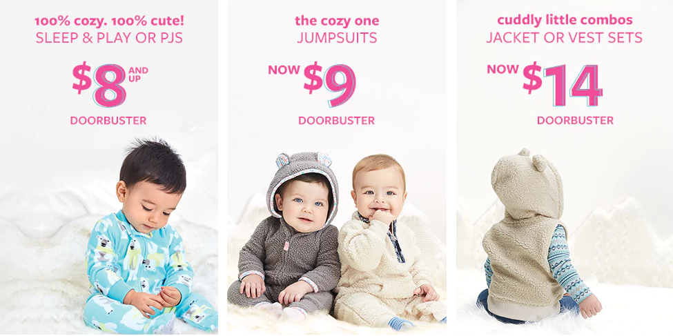 YAY! Carters & Osh Kosh: FREE Shipping on Your Entire Purchase! Cozy Jumpsuits Only $9, PJs $8 and Jackets $14 Shipped!