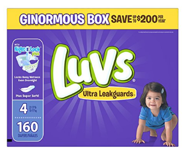 Luvs Ultra Leakguards Diapers, Size 4 (160 Count) Only $21.58 Shipped! Stock up Prices!