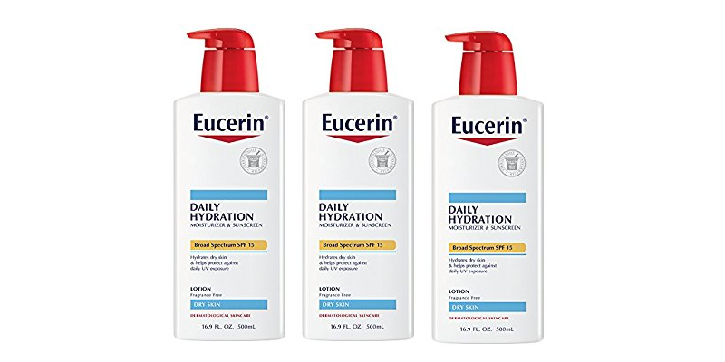 Eucerin Daily Hydration Broad Spectrum SPF 15 Body Lotion, 3-pack ONLY $8.16 Shipped!