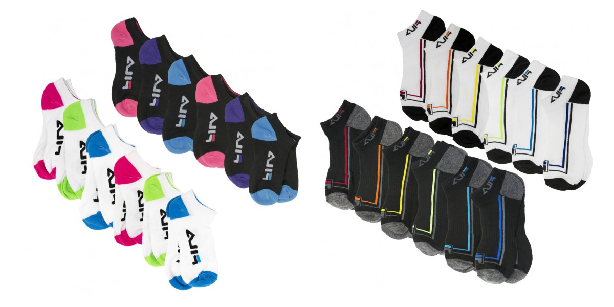 Kids’ Fila Shock Dry® No-Show Athletic Socks, 6 Pairs—$5.99 + FREE Shipping! Adults Only $7.99!