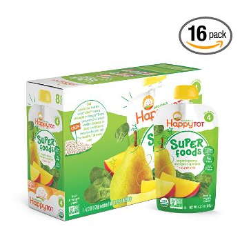 Happy Tot Organics Super Foods, Pears, Mangos and Spinach + Super Chia 16 Count Only $14.10 Shipped!