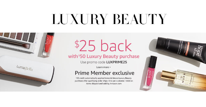 Prime Members: $25 Back With $50 Luxury Beauty Purchase!