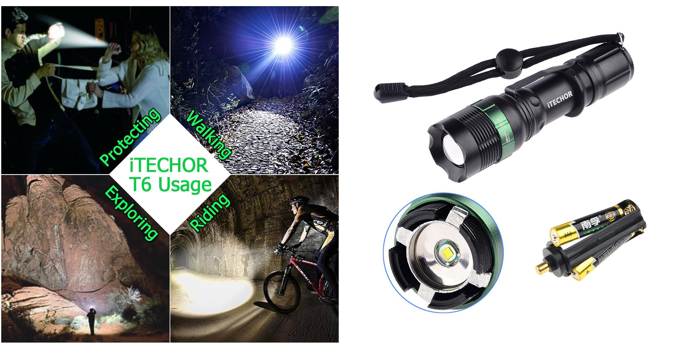 Amazon: Water Resistant Super Bright 3 Mode LED Zoomable Flashlight Torch Only $5.99!