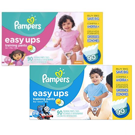Still Available: Pampers Boys Easy Ups Training Underwear (size 3T-4T) 90 Count Just $19.28! Or, Pampers Girls Easy Ups Training Underwear, 3T-4T (90 Count) Only $22.25!