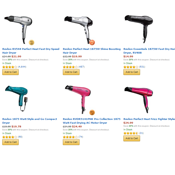 Amazon: Save An Extra 20% Off Select Revlon Hair Dryers! Prices Starting at Just $11.99!