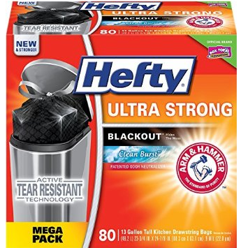 Hefty Ultra Strong Blackout Tall Kitchen Drawstring Trash Bags (80 Count) Only $10.58 Shipped!