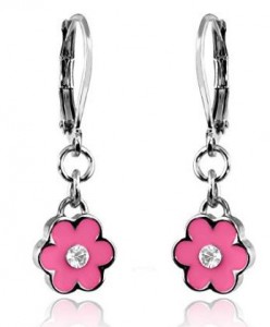Amazon: Girls Enamel Flower & Crystal Earrings Rhodium Plated Dangle Earrings Only $13.99! (Reg. $24.99)