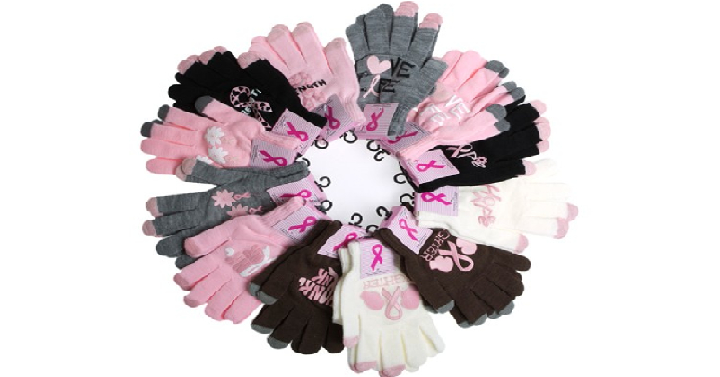 2-Pack: Breast Cancer Awareness Ladies Texting Gloves Only $6.99 Shipped! (Reg. $29.99)