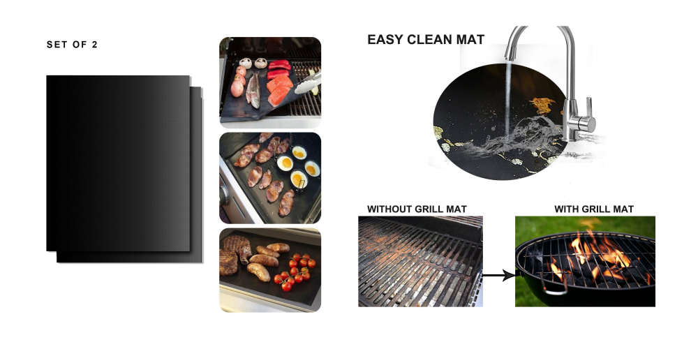 Set of 2 Large Non-stick BBQ Grill Mats Only $6.92!!