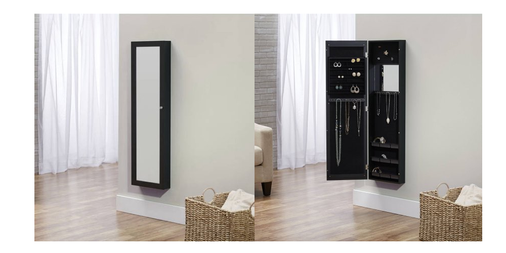 Over the Door or Wall Hung Mirrored Jewelry Armoire Only $84.16!! Lots of Colors to Choose From!