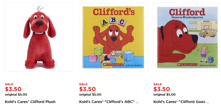 Kohl’s Cares: Clifford Plush or Clifford Board Books Only $3.50 Each!
