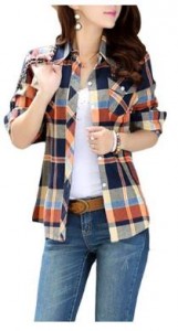 Amazon: Lasher Female Cotton Casual Plaid Button-up Shirt as low as $15.21!