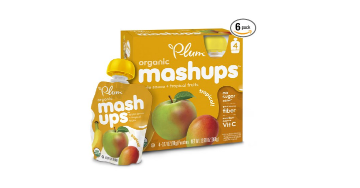 Plum Kids Organic Fruit Mashups, Tropical 4 Count (Pack of 6) Only $10.30 Shipped! That’s Only $1.72 Each!