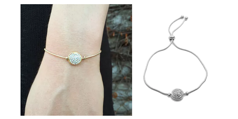 Rounded Puff Heart Rhinestone Bracelet Only $6.99 SHIPPED!