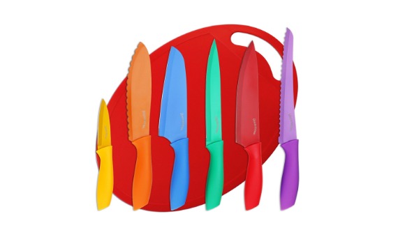 Utopia Kitchen Color-Coded Knife Set with Cutting Board—$12.99!