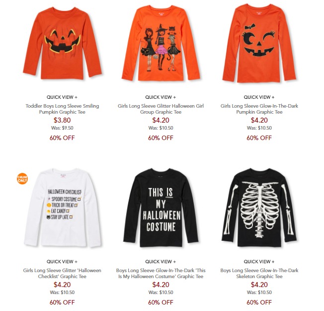 Long Sleeve Halloween Tees ONLY $4.20 and Puffer Jackets ONLY $19.99!! FREE Shipping!