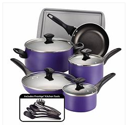 Kohls NEW Stacking Codes! 20% off PLUS $10 off $50! Earn Kohl’s Cash! Farberware 15-pc. Color Nonstick Aluminum Cookware Set  – Just $39.99!