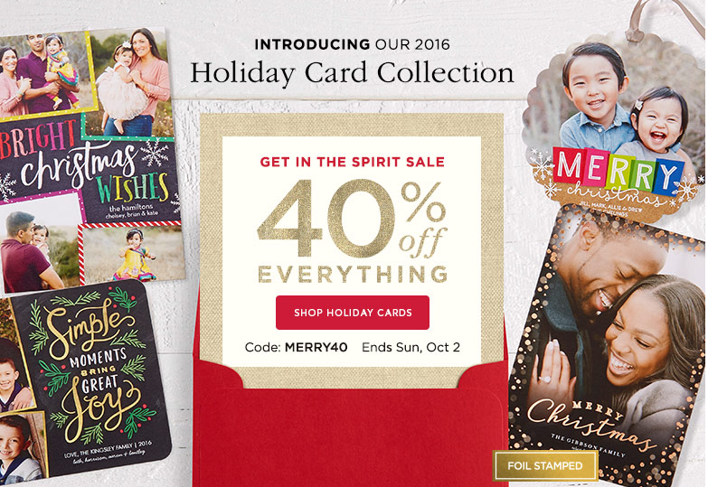 Shutterfly: Take 40% off Everything Site Wide! Shop Holiday Cards, Calendars, Prints and More!