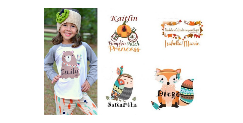 CUTE and Custom Thanksgiving Iron On Transfers! 50 Designs to Choose From!