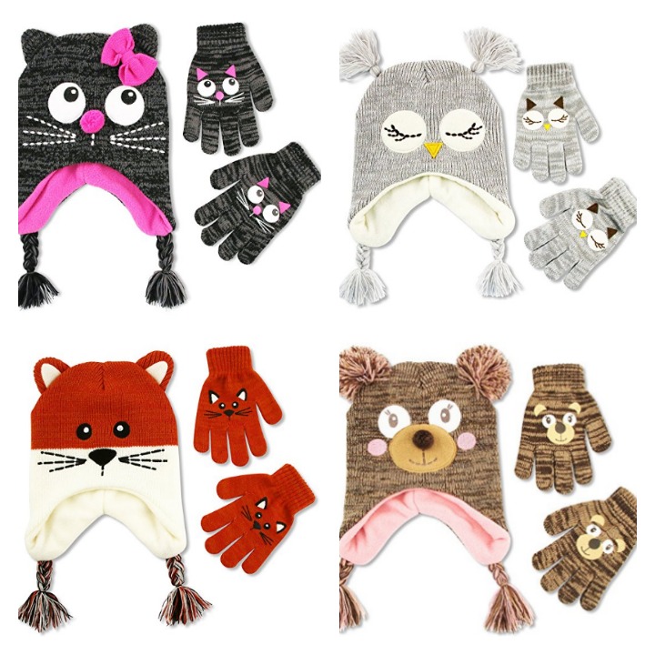Girls Critter Collection Hats and Glove Sets for only $14.99! (Reg. $19.99)