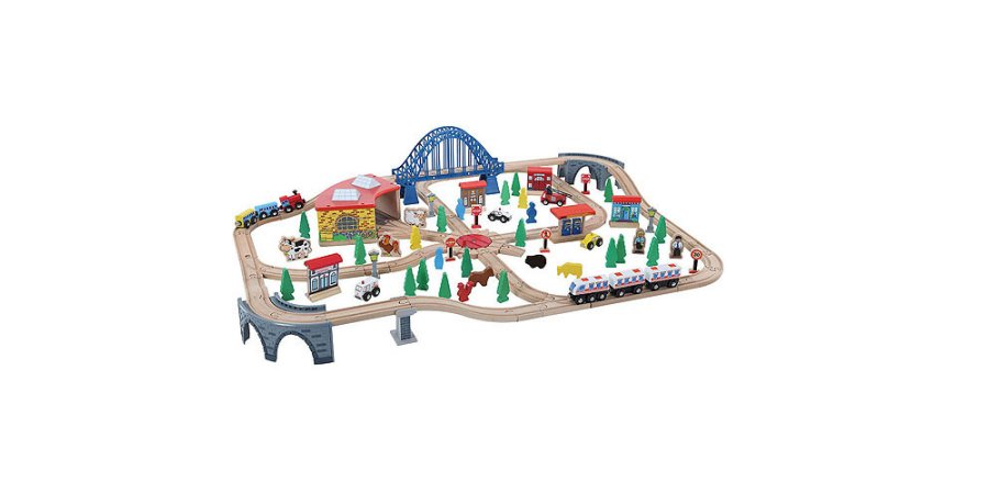 Wooden Train Set, 120-pc Just $51.32 SHIPPED!