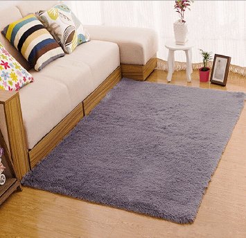 RUN!! Gray Super Soft 4 ft x 5 ft Shag Area Rug ONLY $6.00 SHIPPED!!