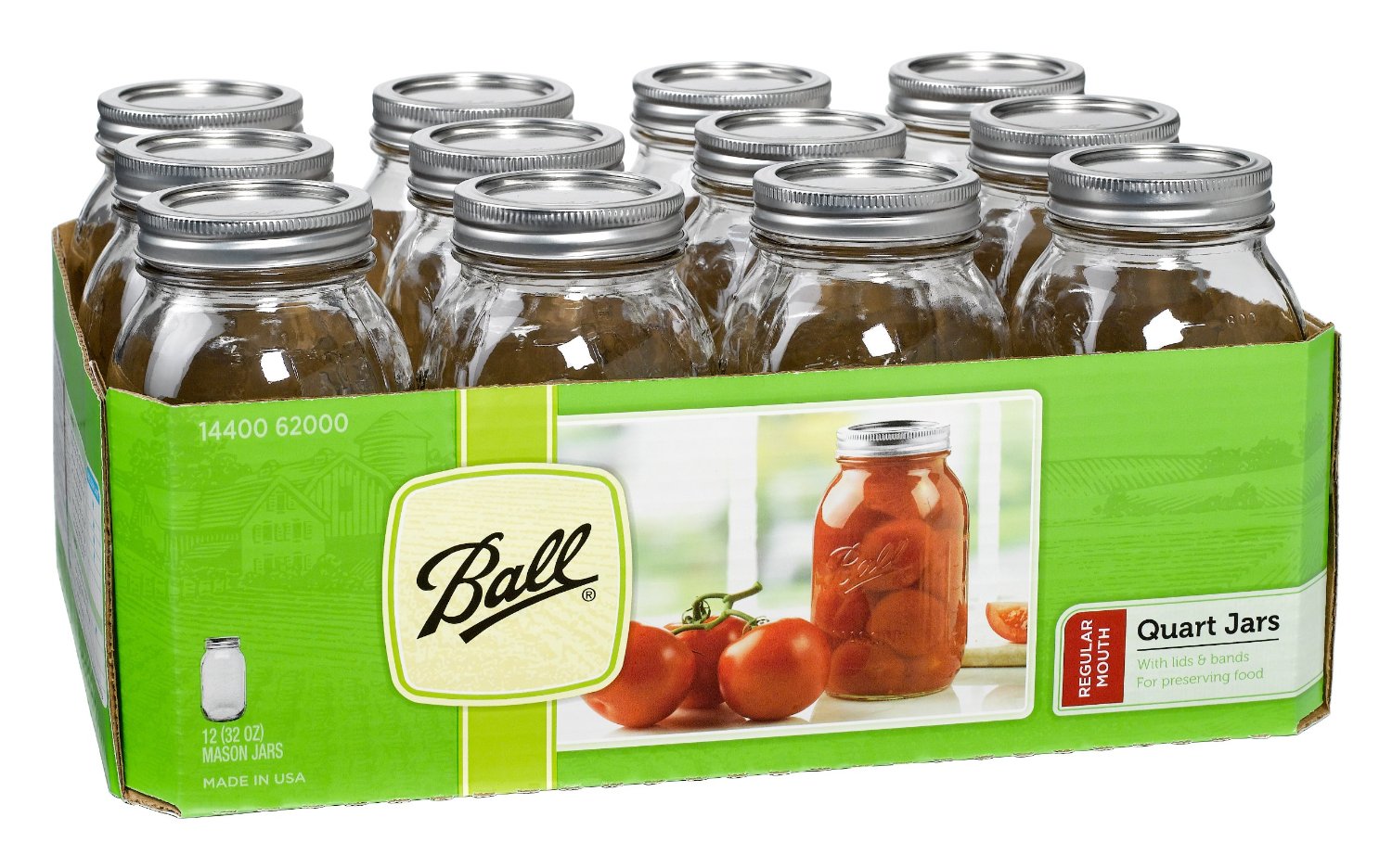 Ball Regular Mouth Quart Jars with Lids and Bands, Set of 12 – Just $7.01!