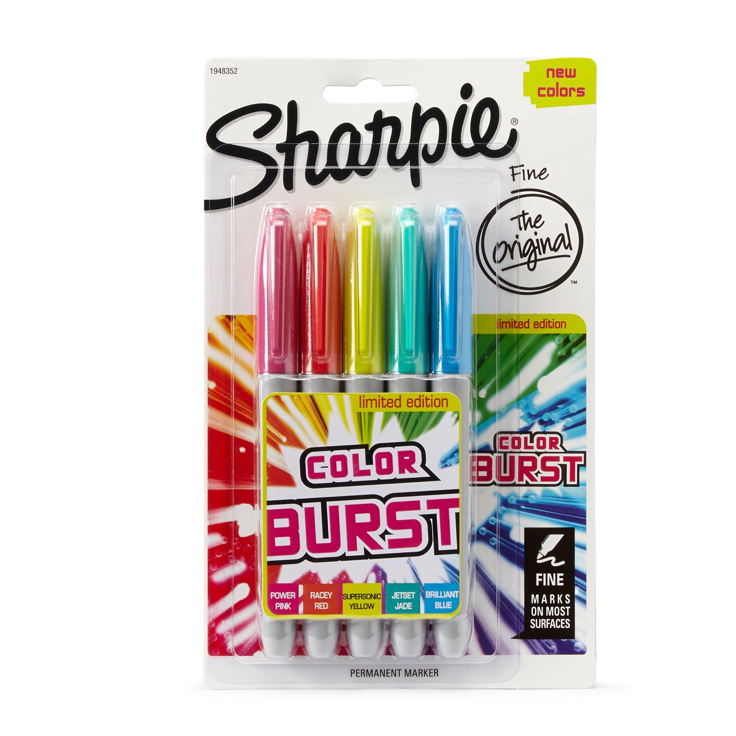 Sharpie Color Burst Permanent Markers, Fine Point, Assorted, 5-Pack – Just $3.97!