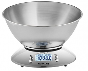 GDEALER Digital Kitchen Scale With Stainless Steel Bowl $13.99!