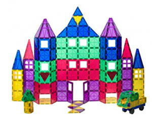 Playmags 100-Piece Clear Colors Magnetic Tiles Deluxe Building Set with Car & Bonus Bag Just $52.50!