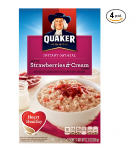 Quaker Instant Oatmeal Strawberry & Cream Four 10-Count Boxes Just $7.60!