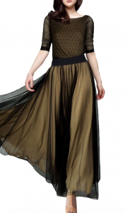 Miusol Women’s Casual Polka Dot 2/3 Sleeve Maxi Classical Dress Just $27.00!