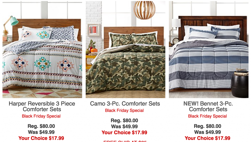 Black Friday Special! 3-Piece Comforter Sets Just $17.99 At Macy’s! (Regularly $80.00)