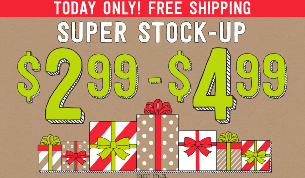 FREE Shipping & Super Stock-Up Sale Today Only At Crazy 8! Prices As Low As $2.99!