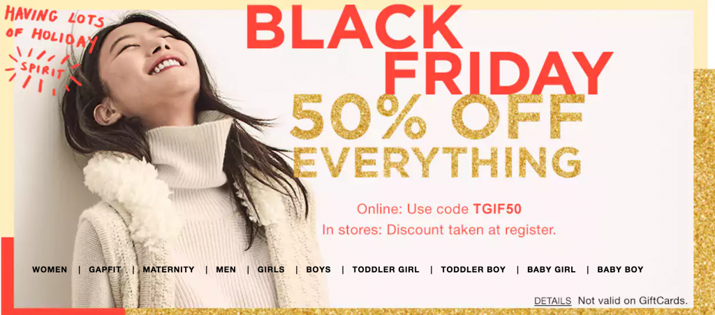 Gap Black Friday Sale Going On Now! Take 50% Off EVERYTHING!