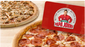 Two Free Large One-Topping Pizzas with Purchase of $25 eGift Card at Papa John’s!