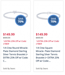 1/4 Cttw Round or Square Miracle Plate Diamond Sterling Silver Tennis Bracelet $149.99! Plus, An Extra 25% Off!